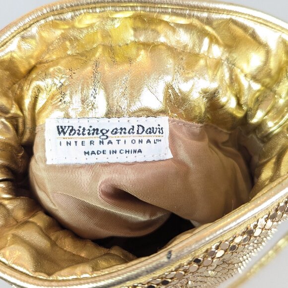 Whiting And Davis Vintage Gold Mesh Mini Drawstring Bucket Bag Disco Metallic - Picture 6 of 7